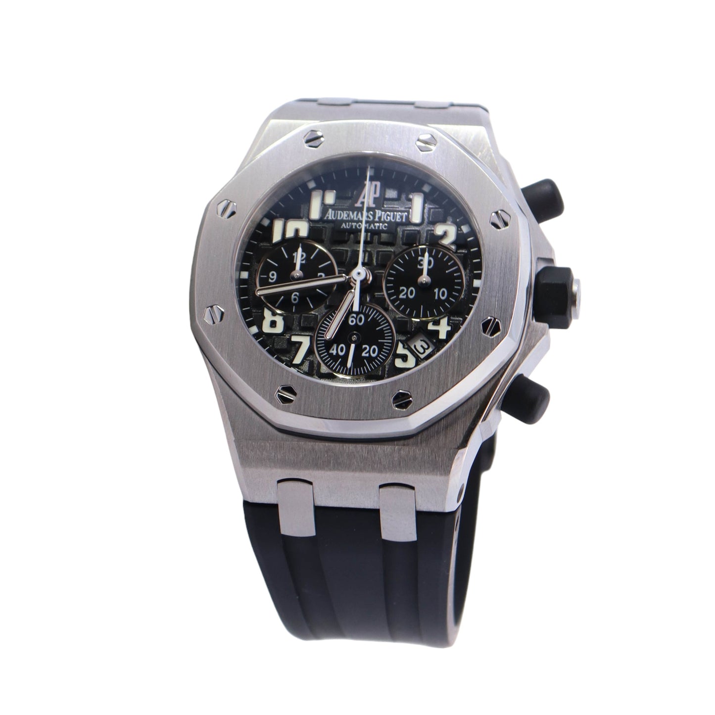 Audemars Piguet Ladies Stainless Steel 37mm Black Chronograph Dial Reference #: 26283ST.OO.D002CA.01 - Happy Jewelers Fine Jewelry Lifetime Warranty