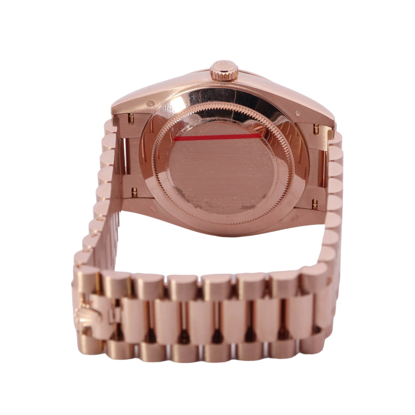 Rolex Day Date Rose Gold 40mm Sundust Diamond Baguette Dial Watch Reference #: 228235 - Happy Jewelers Fine Jewelry Lifetime Warranty