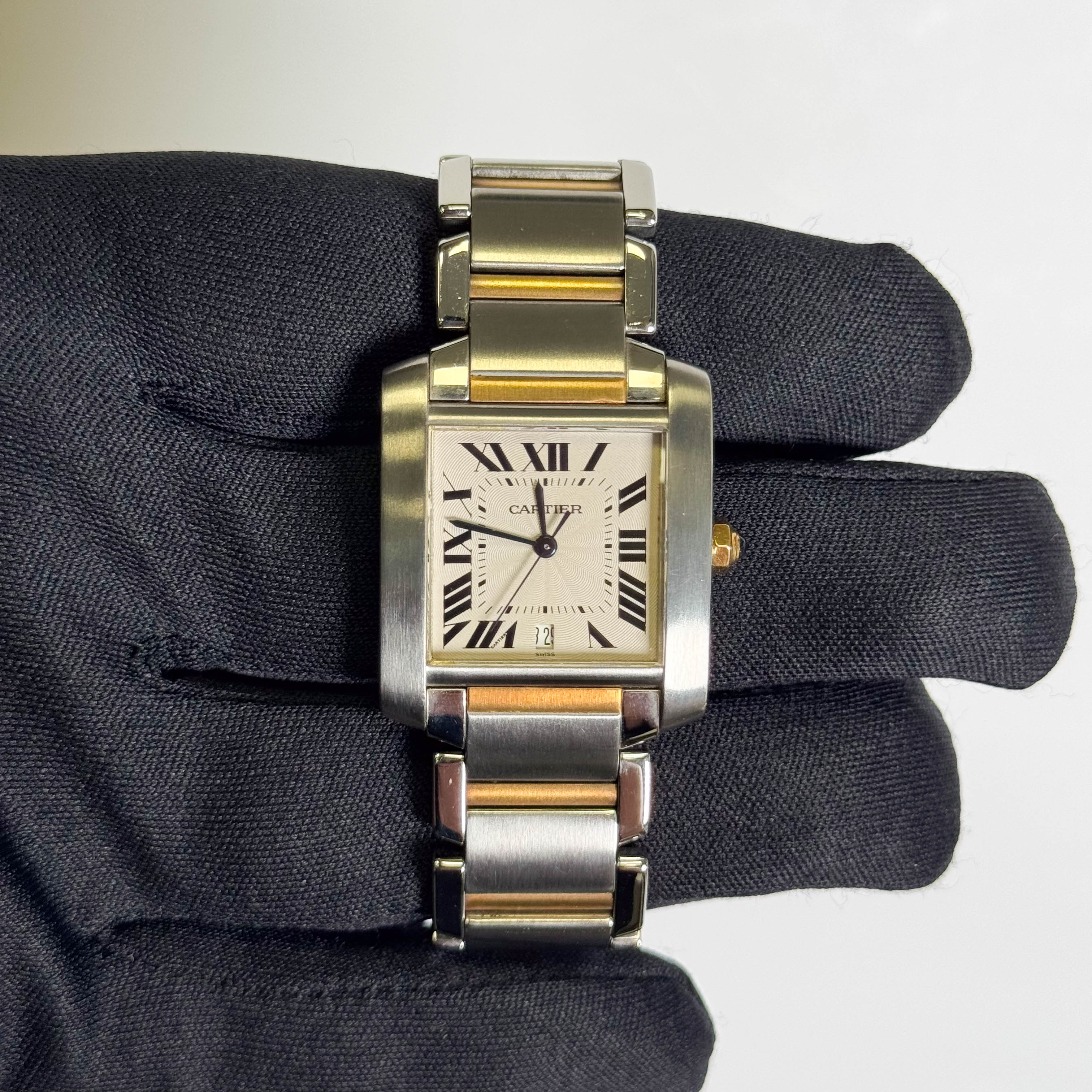 Cartier Tank Francaise 25mm Ivory Dial Watch Ref#W51005Q4