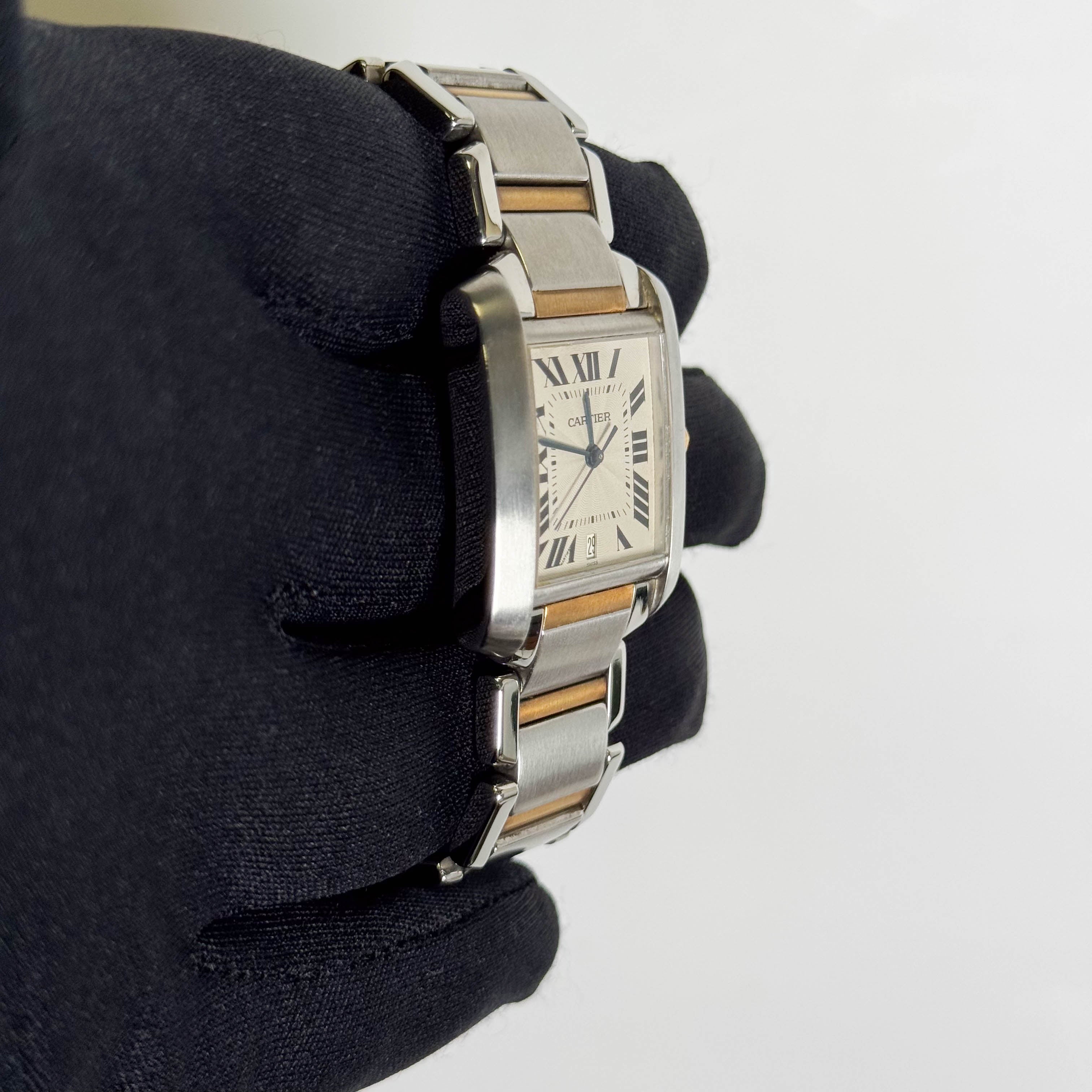 Cartier Tank Francaise 25mm Ivory Dial Watch Ref#W51005Q4