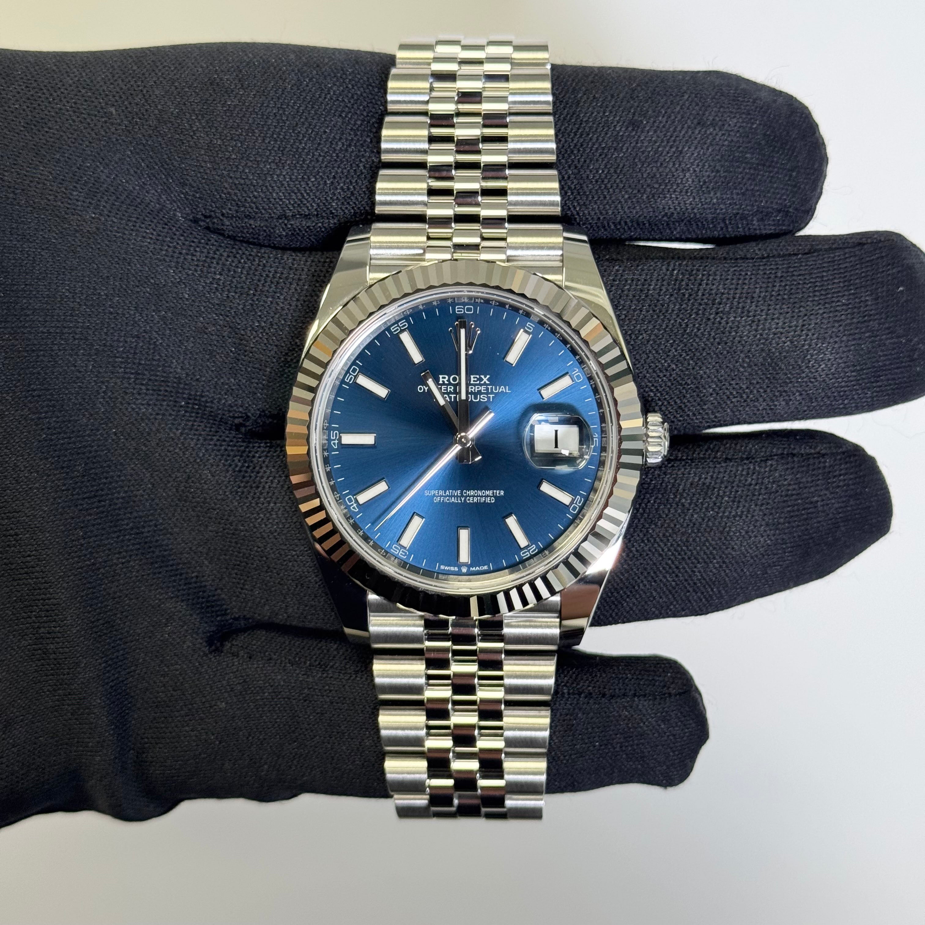 Rolex Datejust 41mm Blue Dial Watch Ref# 126334 - Happy Jewelers Fine Jewelry Lifetime Warranty