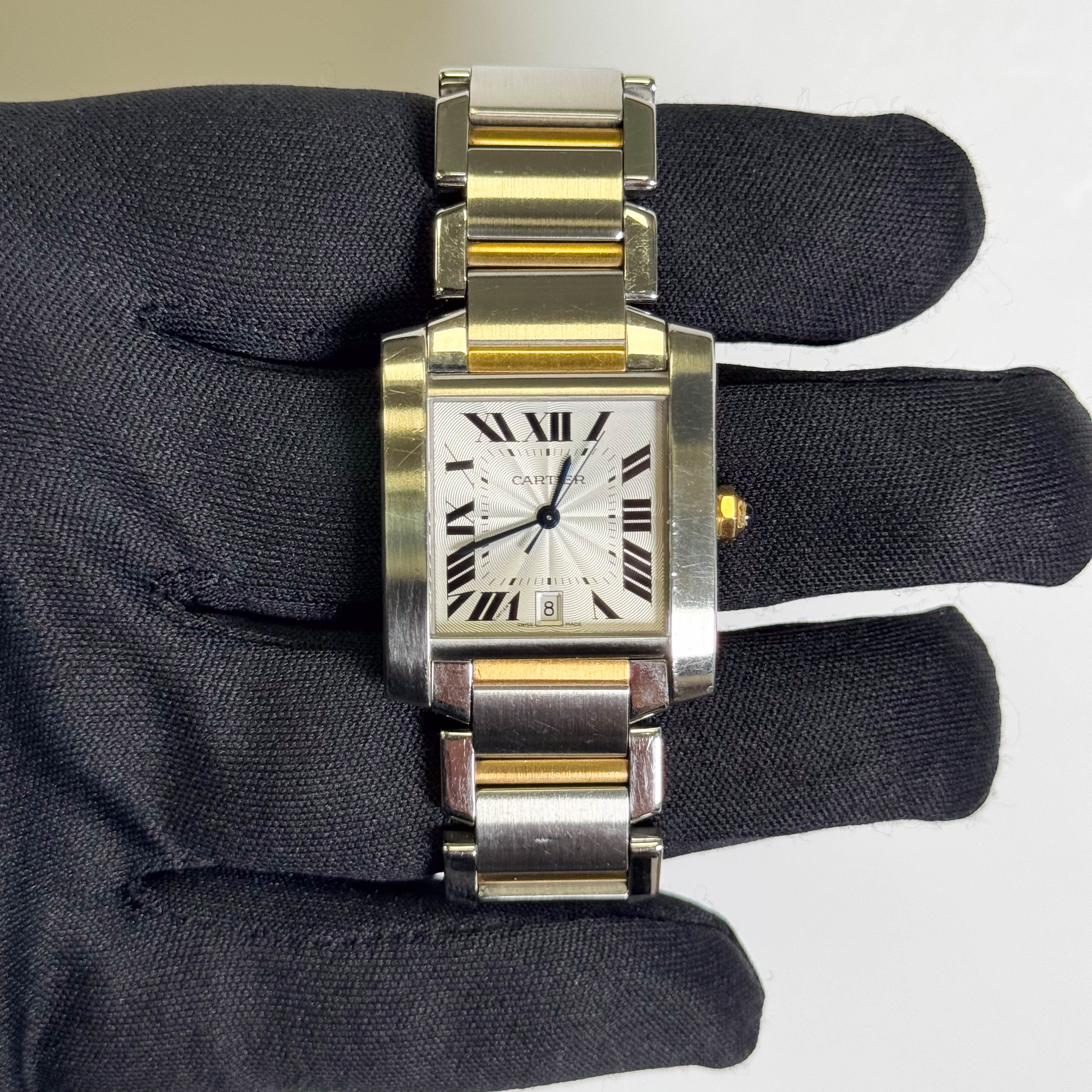 Cartier Tank Francaise 25mm Ivory Dial Watch Ref#W51005Q4
