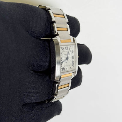 Cartier Tank Francaise 25mm Ivory Dial Watch Ref#W51005Q4