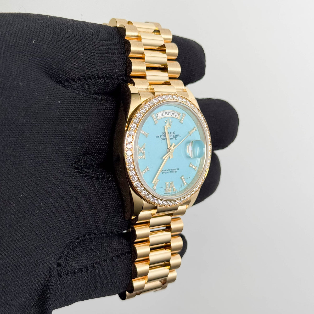 Rolex Day-Date 36mm Turquoise Dial Watch Ref# 128348RBR