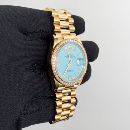 Rolex Day-Date 36mm Turquoise Dial Watch Ref# 128348RBR