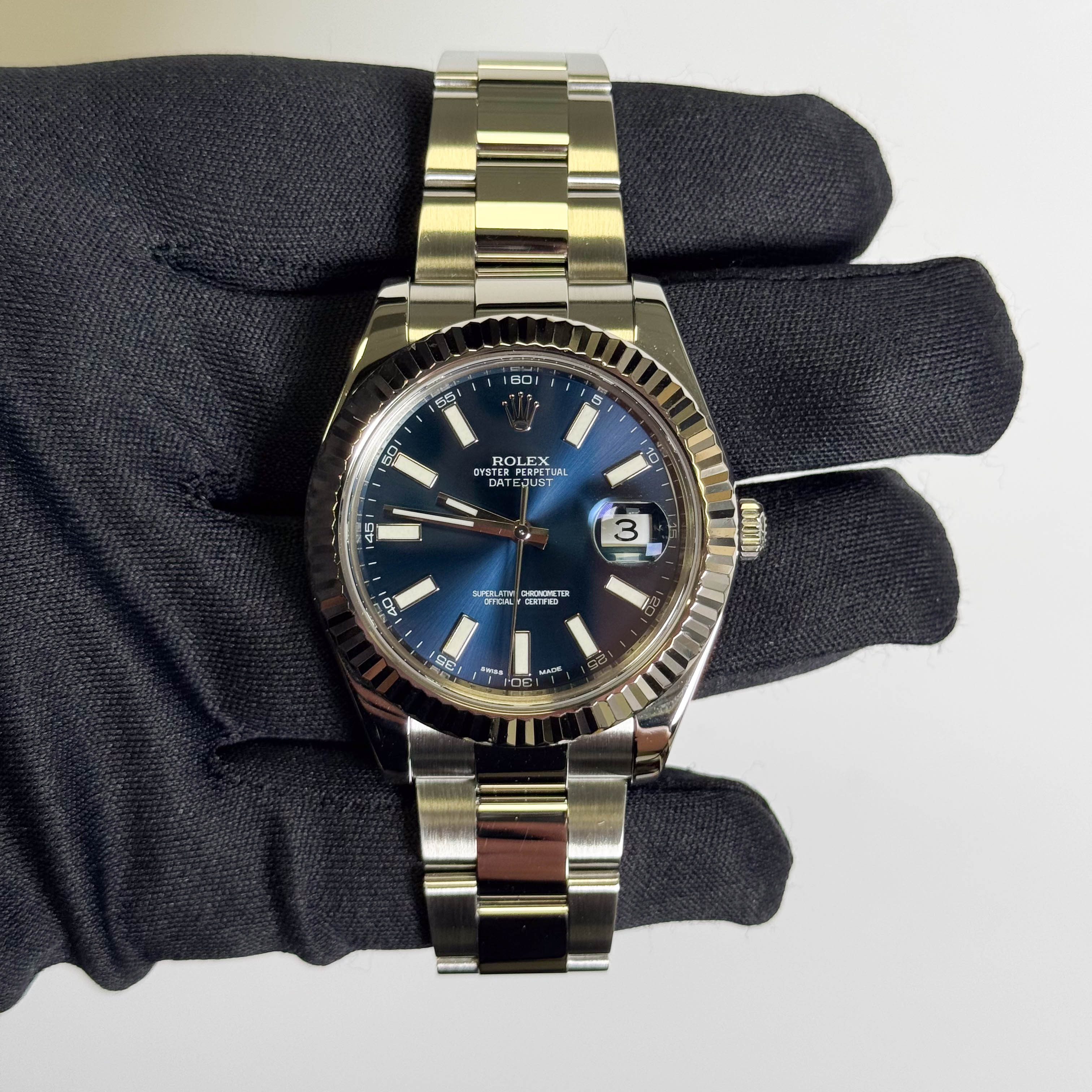 Rolex Datejust 41mm Blue Dial Watch Ref# 116334 - Happy Jewelers Fine Jewelry Lifetime Warranty