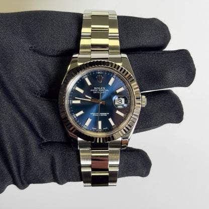 Rolex Datejust 41mm Blue Dial Watch Ref# 116334 - Happy Jewelers Fine Jewelry Lifetime Warranty