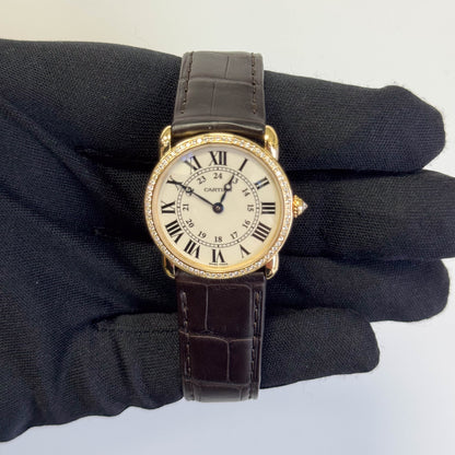 Cartier Ronde Louis 28mm 18K Yellow Gold Cream Roman Dial Watch Ref: 2885