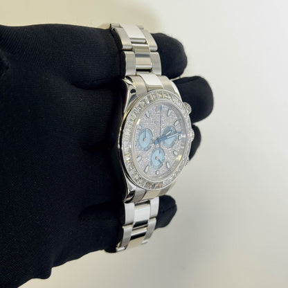 Rolex Daytona Platinum 40mm Pave Dial Watch Ref# 116576TBR - Happy Jewelers Fine Jewelry Lifetime Warranty