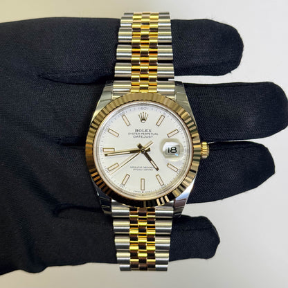 Rolex Datejust 41mm White Dial Watch Ref# 126333 - Happy Jewelers Fine Jewelry Lifetime Warranty