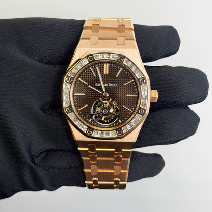 Audemars Piguet Royal Oak 41mm Brown Tourbillon Dial Watch Ref# 26516OR.ZZ.1220OR.01