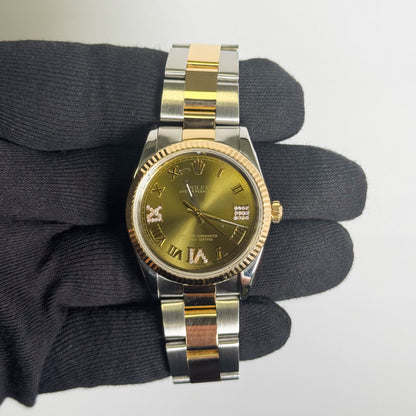 Rolex Oyster Perpetual 34mm Green Dial Watch Ref# 14233M