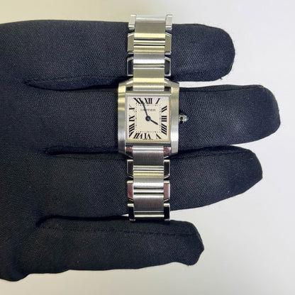 Cartier Tank Stainless Steel 20mm Ivory Dial Watch Ref# W51008Q3 - Happy Jewelers Fine Jewelry Lifetime Warranty