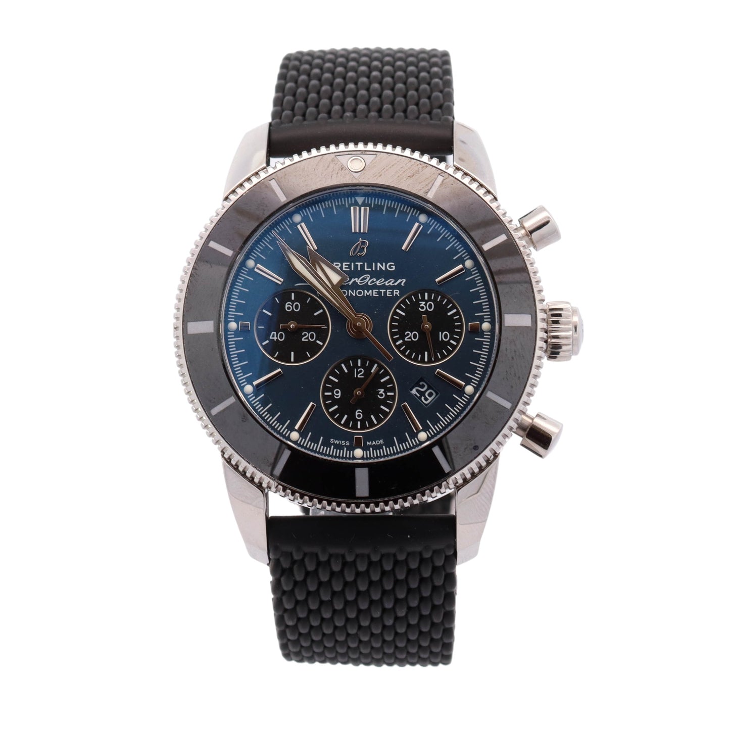Breitling Superocean Heritage 44mm Stainless Steel Blue Chronograph Dial Watch Reference #: AB0162121C1S1 - Happy Jewelers Fine Jewelry Lifetime Warranty