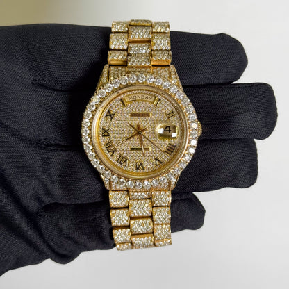 Rolex Day-Date 36mm Iced Out Dial Watch Ref# 18038 - Happy Jewelers Fine Jewelry Lifetime Warranty