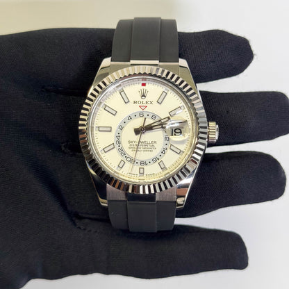 Rolex Sky-Dweller 42mm White Dial Watch Ref# 336239