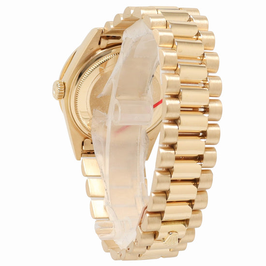 Rolex Day Date Yellow Gold 36mm Custom White MOP Diamond Dial Watch Reference#: 18238 - Happy Jewelers Fine Jewelry Lifetime Warranty