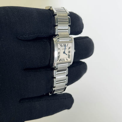 Cartier Tank Stainless Steel 20mm Ivory Dial Watch Ref# W51008Q3 - Happy Jewelers Fine Jewelry Lifetime Warranty