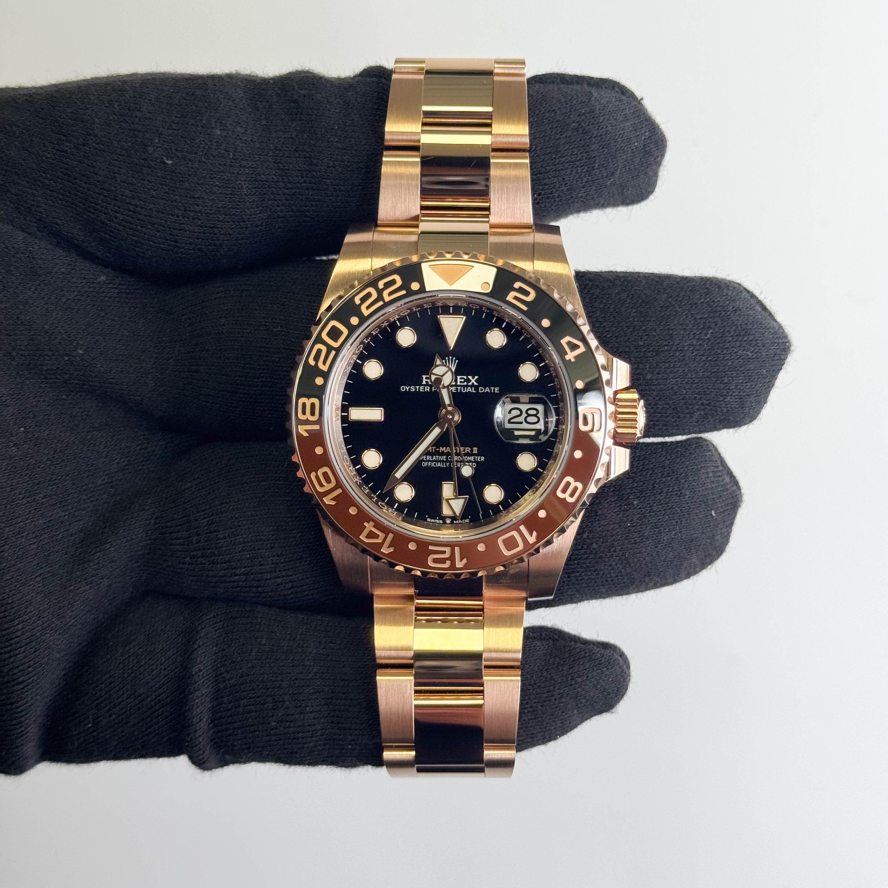 Rolex GMT-Master II Rootbeer 40mm Black Dial Watch Ref# 126715CHNR
