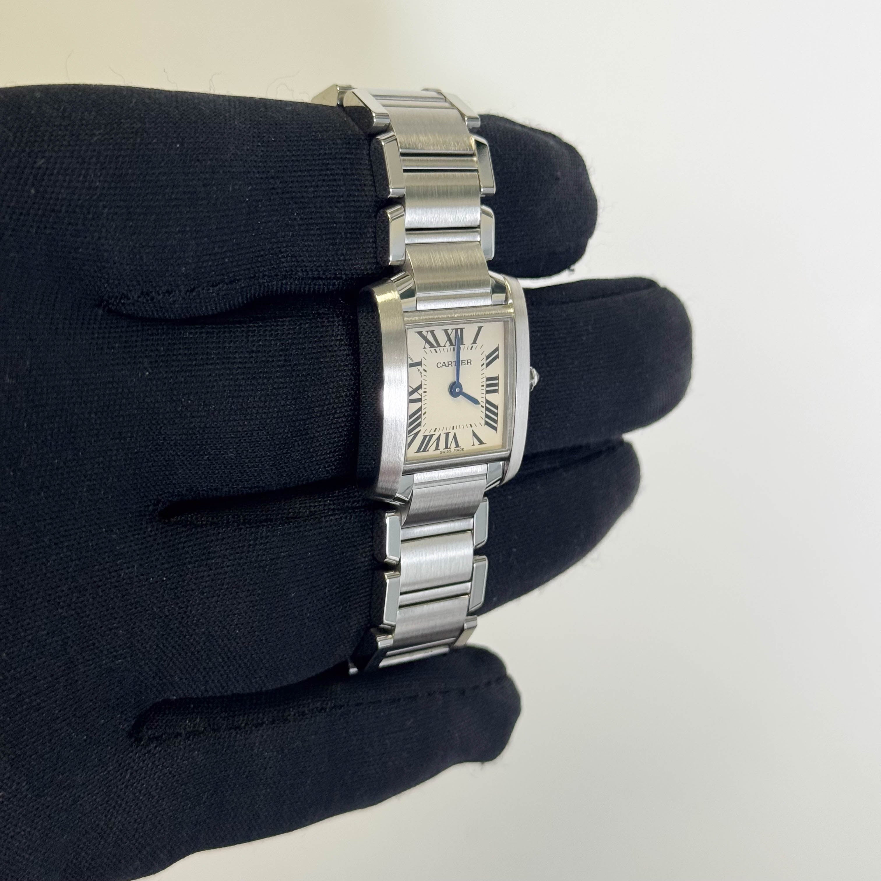 Cartier Tank Stainless Steel 20mm Ivory Dial Watch Ref# W51008Q3 - Happy Jewelers Fine Jewelry Lifetime Warranty