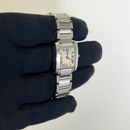 Cartier Tank Stainless Steel 20mm Ivory Dial Watch Ref# W51008Q3 - Happy Jewelers Fine Jewelry Lifetime Warranty