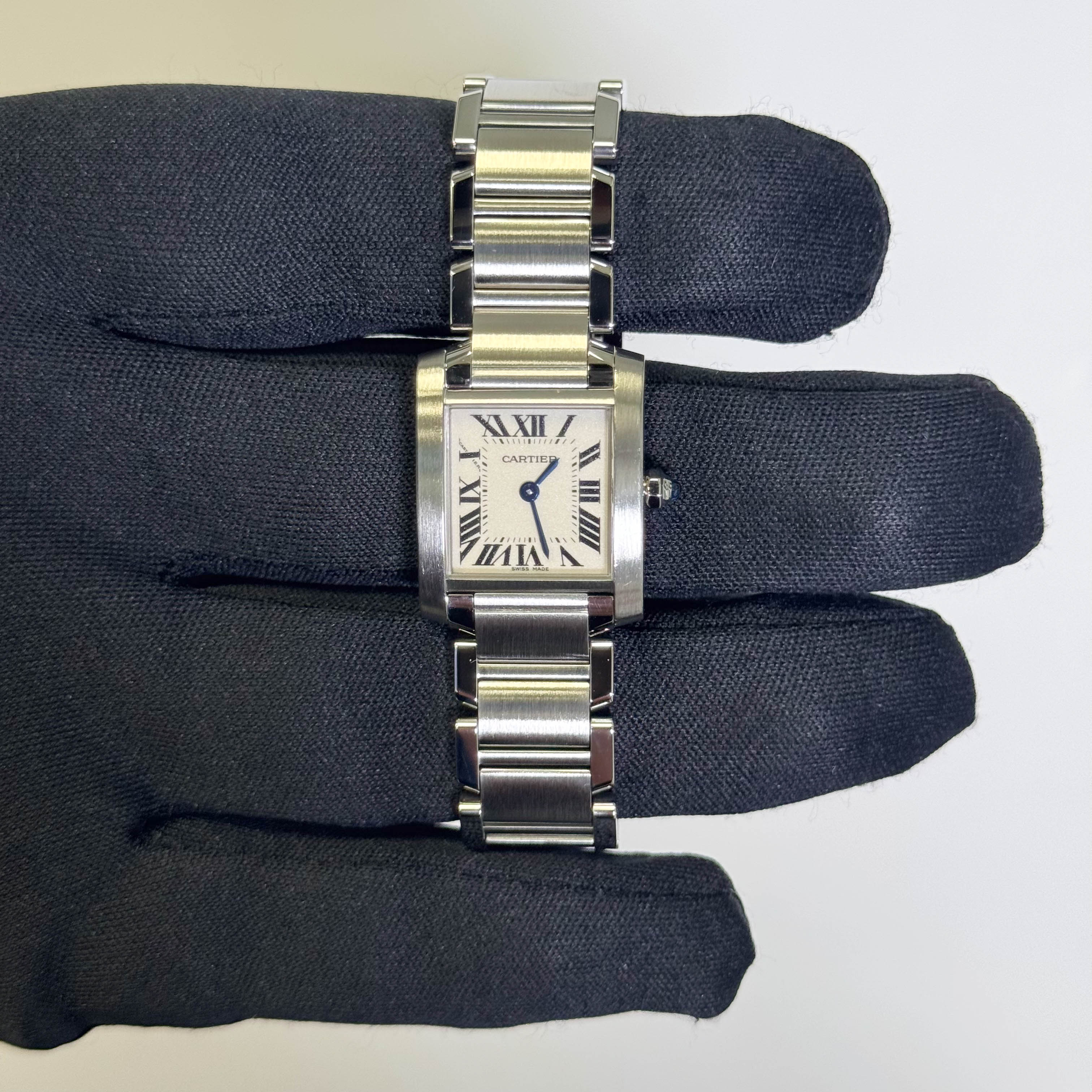 Cartier Tank Stainless Steel 20mm Ivory Dial Watch Ref# W51008Q3 - Happy Jewelers Fine Jewelry Lifetime Warranty