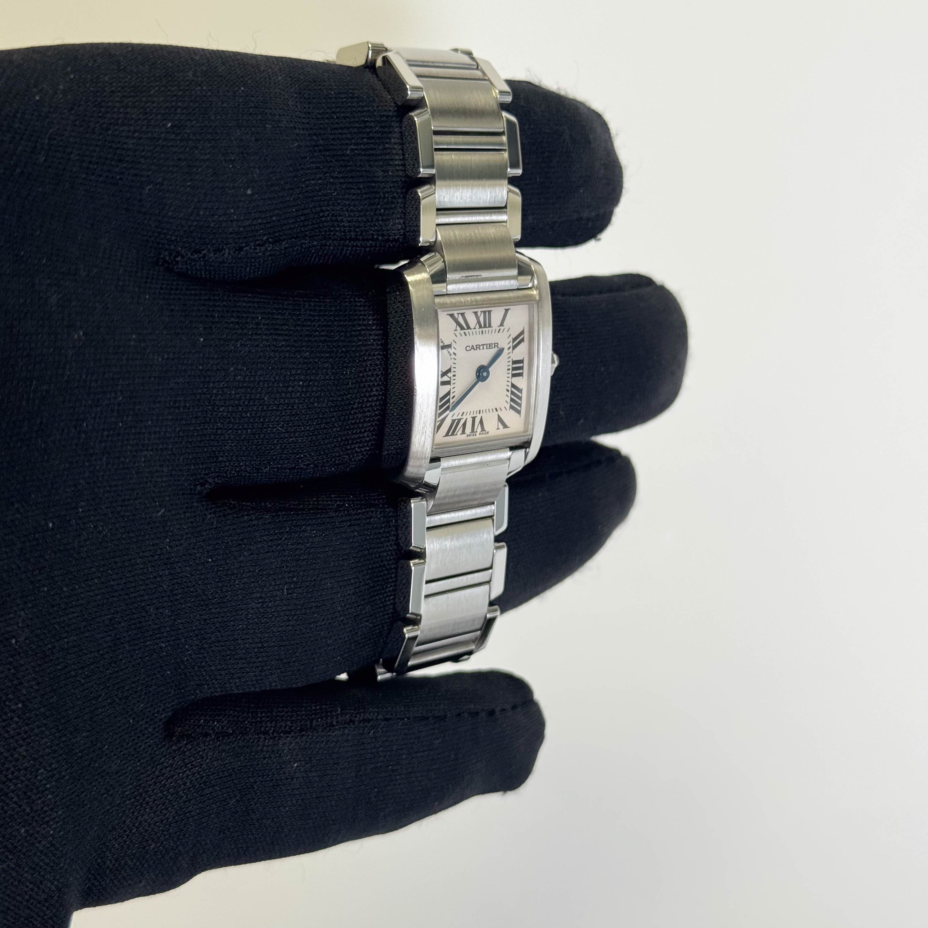 Cartier Tank Stainless Steel 20mm Ivory Dial Watch Ref# W51008Q3 - Happy Jewelers Fine Jewelry Lifetime Warranty