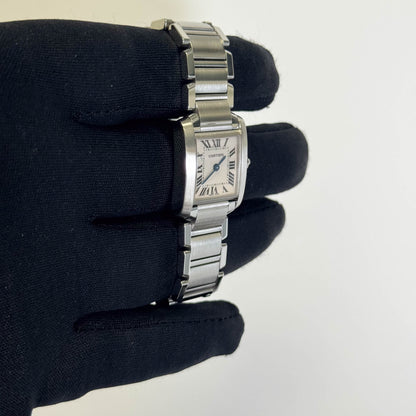 Cartier Tank Stainless Steel 20mm Ivory Dial Watch Ref# W51008Q3 - Happy Jewelers Fine Jewelry Lifetime Warranty