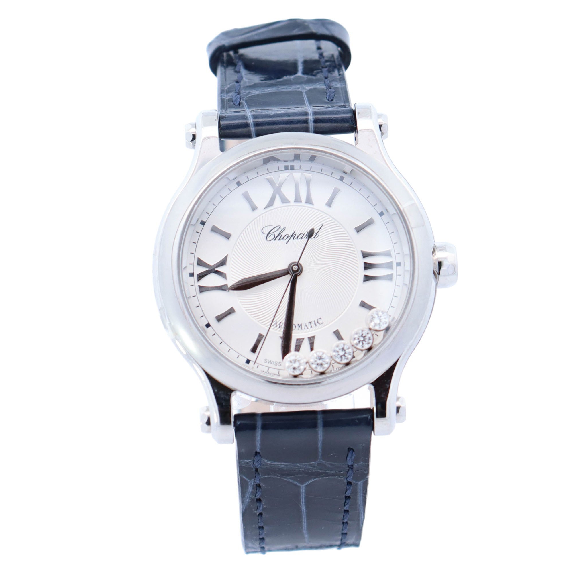 Chopard Ladies Happy Sport Stainless Steel 33mm Silver Dial Watch Reference# 278608-3001 - Happy Jewelers Fine Jewelry Lifetime Warranty