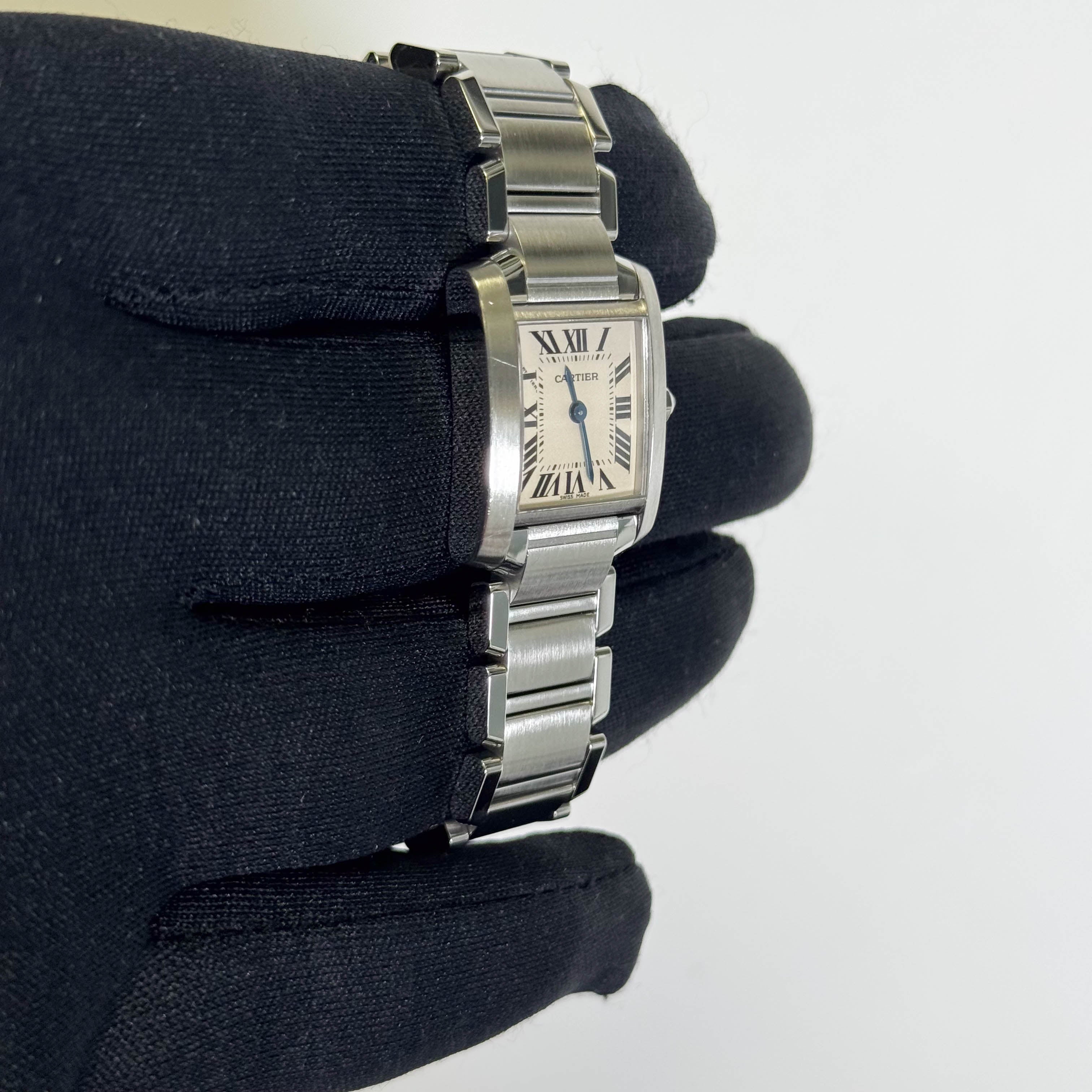 Cartier Tank Stainless Steel 20mm Ivory Dial Watch Ref# W51008Q3 - Happy Jewelers Fine Jewelry Lifetime Warranty