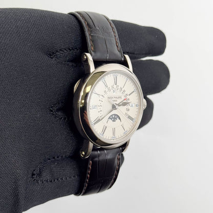 Patek Philippe Grand Complications 38mm Silver Opaline Dial Watch Ref# 5159G-001