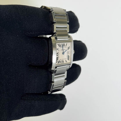 Cartier Tank Stainless Steel 25mm White Dial Watch Ref# W51011Q3 - Happy Jewelers Fine Jewelry Lifetime Warranty