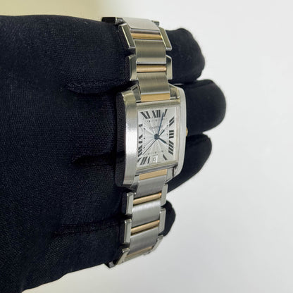Cartier Tank Stainless Steel 32mm White Dial Watch Ref# W51005Q4 - Happy Jewelers Fine Jewelry Lifetime Warranty