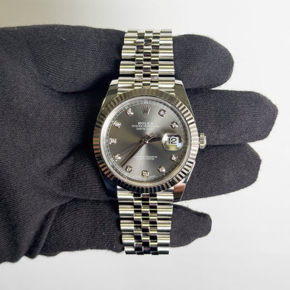 Rolex Datejust 41mm Rhodium Dial Watch Ref# 126334