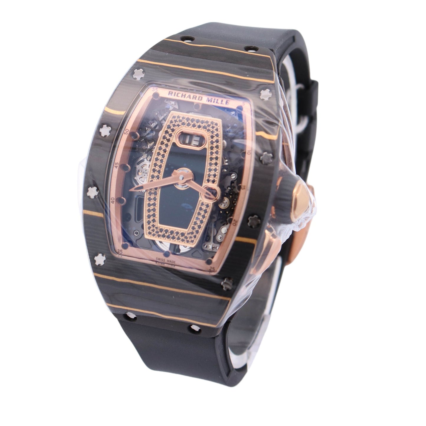 Richard Mille RM037 37mm Carbon TPT & Rose Gold Skeleton Dial Watch Ref# RM037 - Happy Jewelers Fine Jewelry Lifetime Warranty