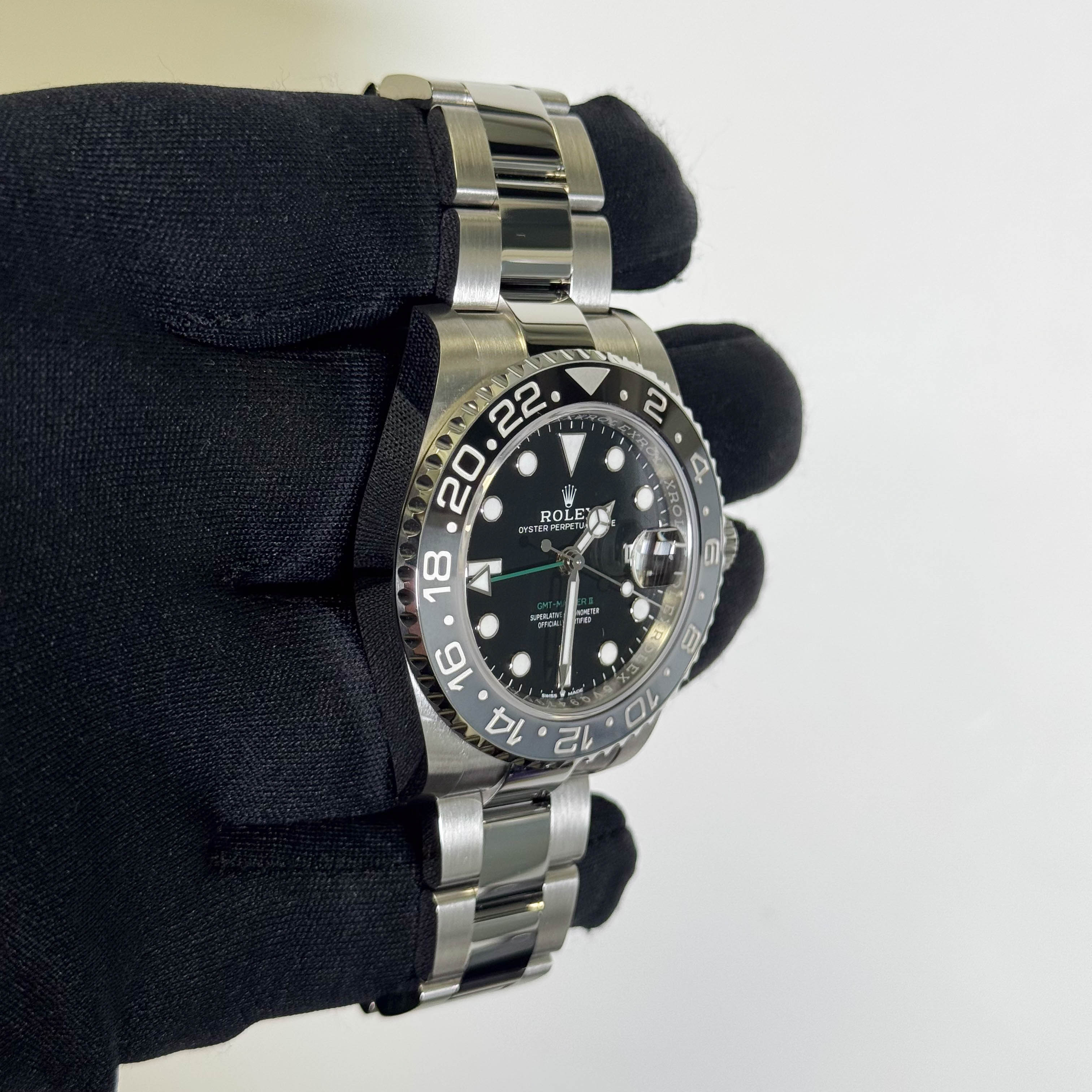 Rolex GMT-Master II 40mm Black Dial Watch Ref# 126710GRNR