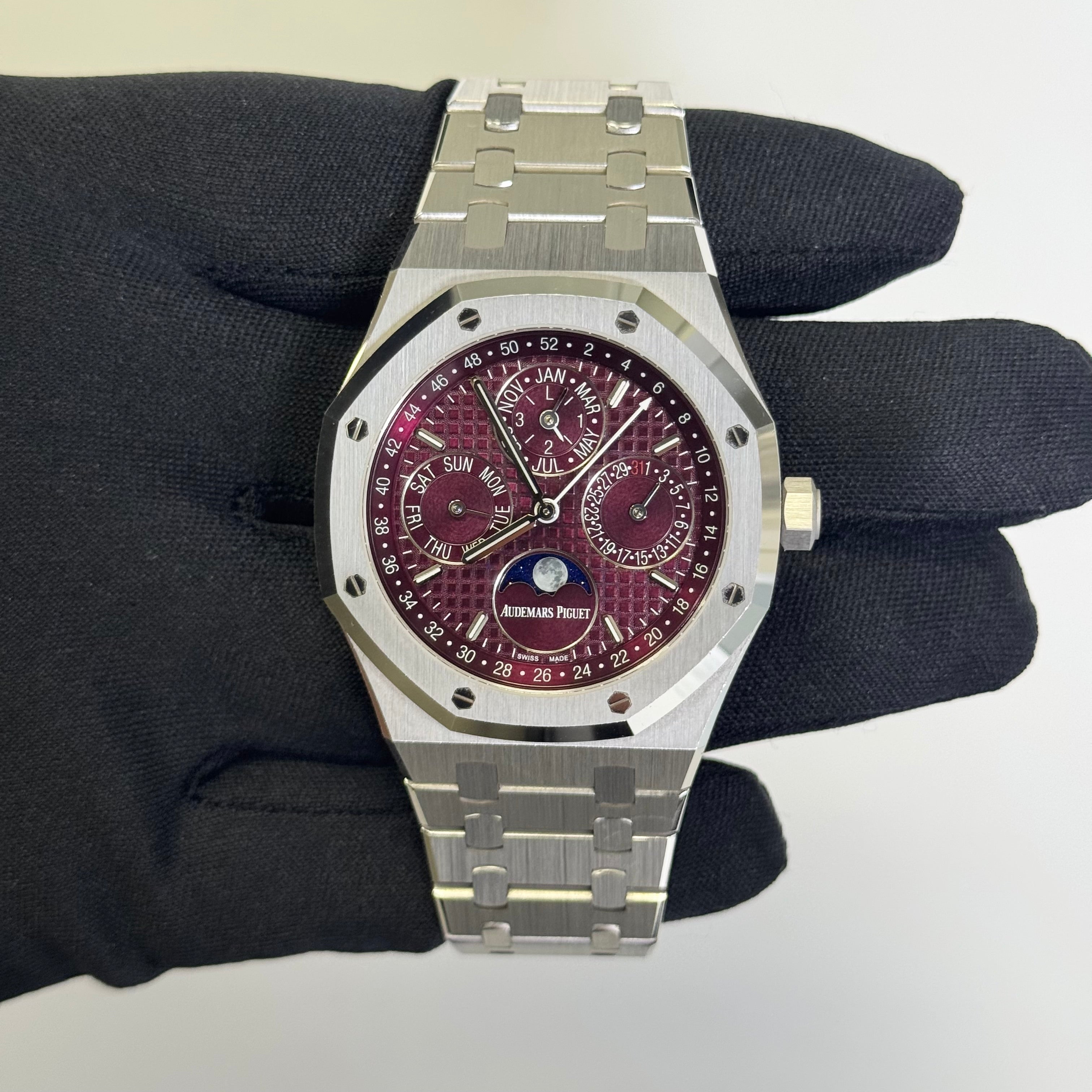Audemars Piguet Perpetual Calender 41mm Purple Dial Watch Ref# 26574BC.OO.1220BC.01