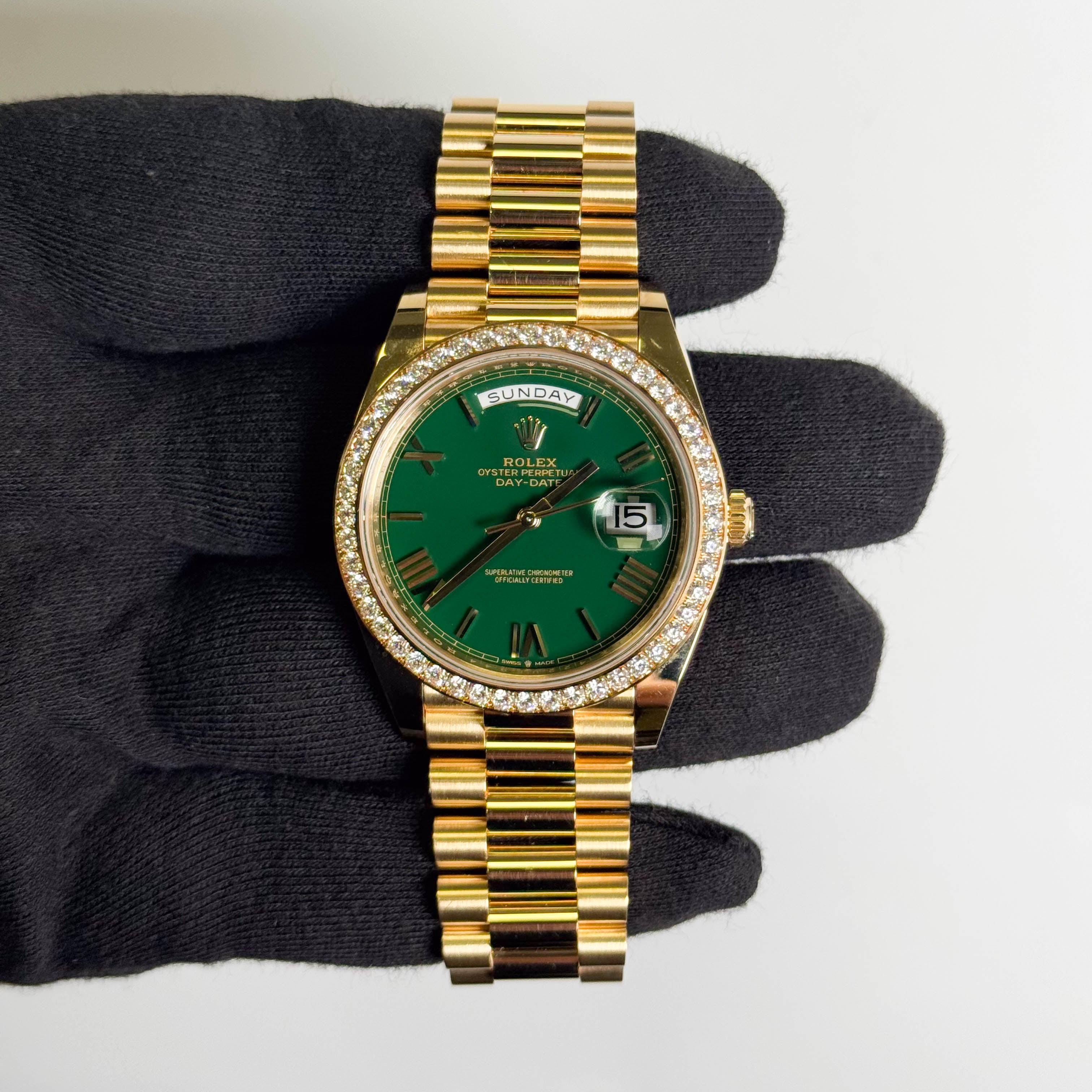 Rolex Day-Date 40mm Green Dial Watch Ref# 228348RBR