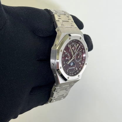 Audemars Piguet Perpetual Calender 41mm Purple Dial Watch Ref# 26574BC.OO.1220BC.01 - Happy Jewelers Fine Jewelry Lifetime Warranty