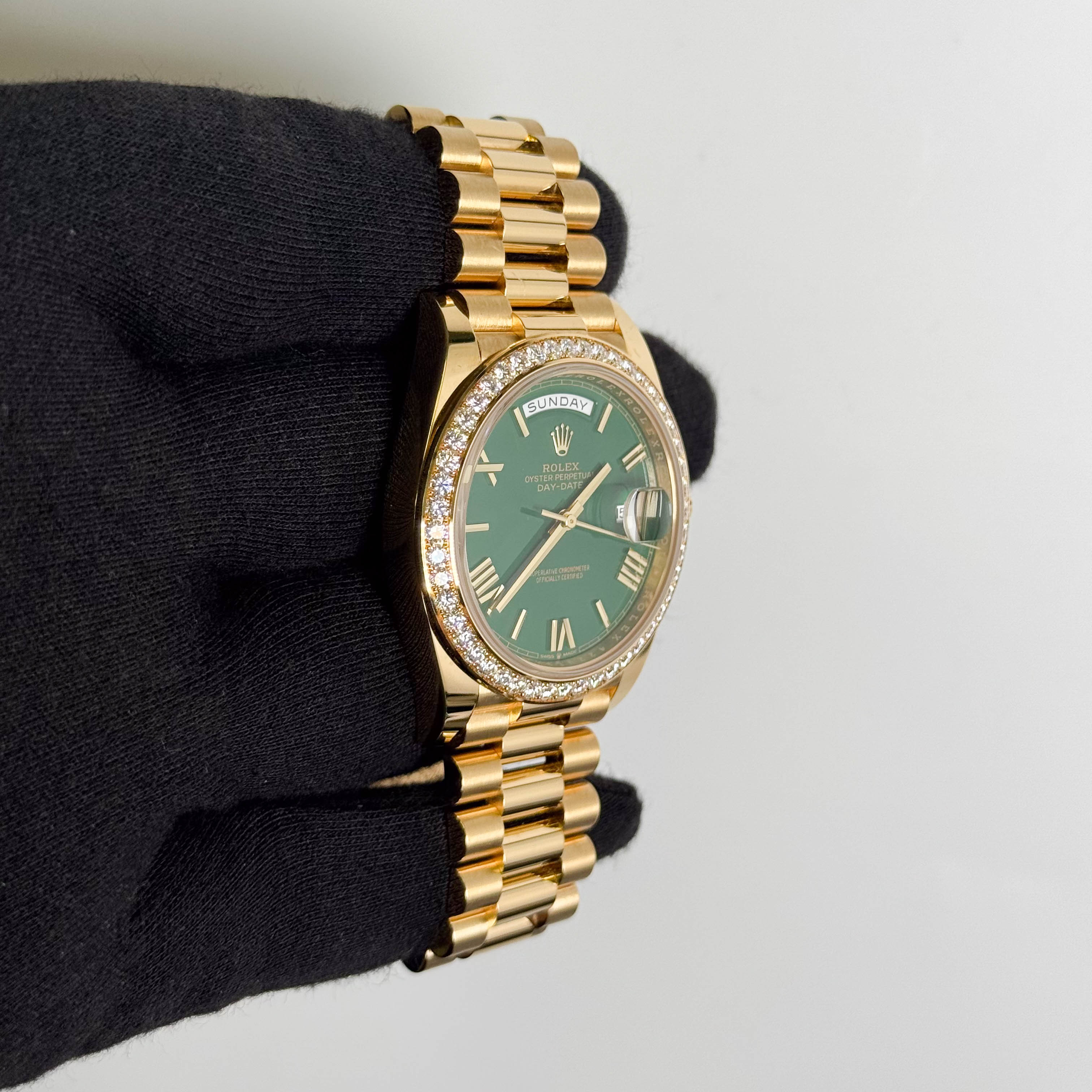Rolex Day-Date 40mm Green Dial Watch Ref# 228348RBR