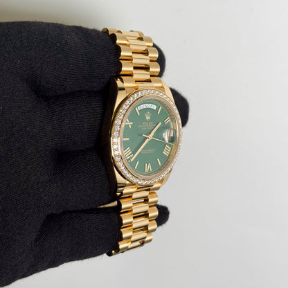 Rolex Day-Date 40mm Green Dial Watch Ref# 228348RBR