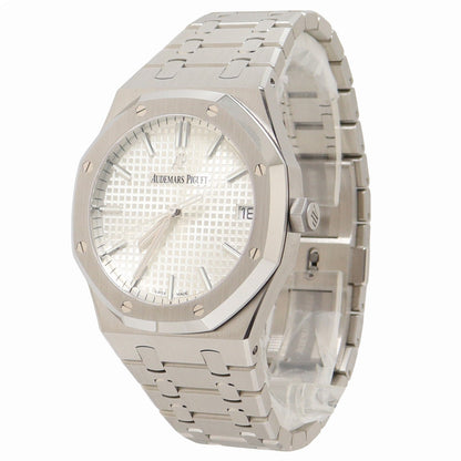 Audemars Piguet Royal Oak 41mm Stainless Steel White Grande Tapisserie Dial Watch Reference# 15500ST.OO.1220ST.04 - Happy Jewelers Fine Jewelry Lifetime Warranty