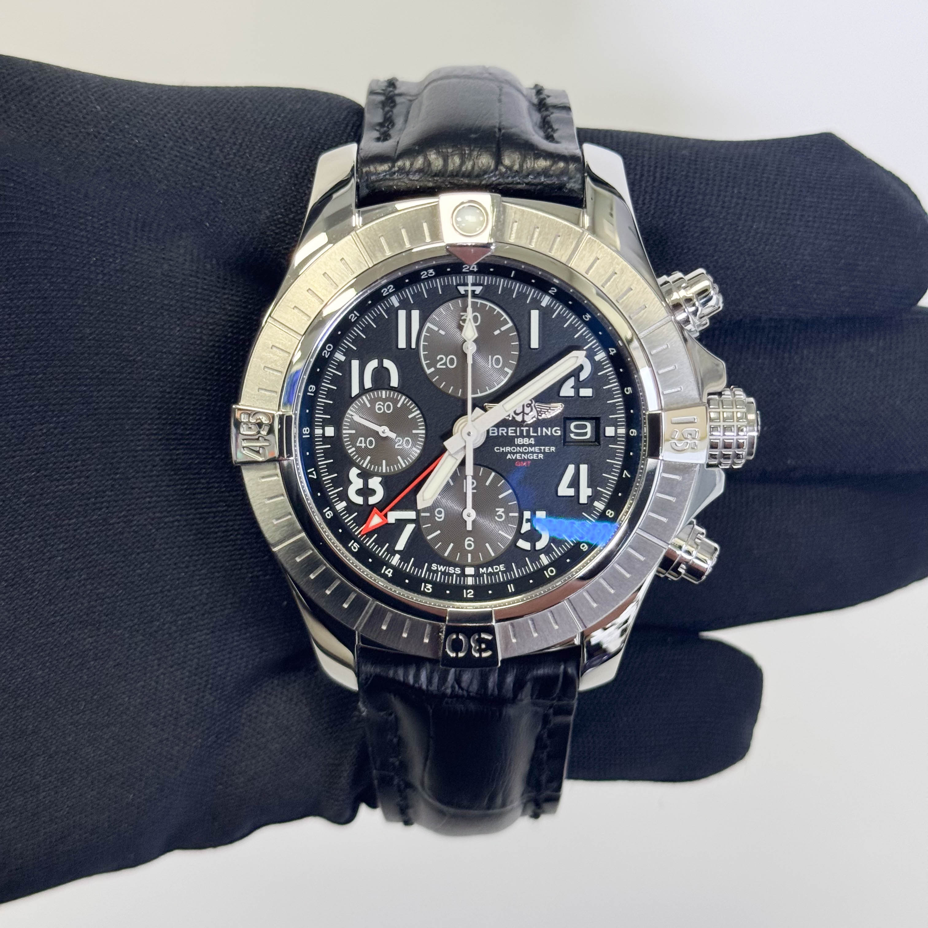 Breitling Avenger 45mm Black Dial Watch Ref# A24315