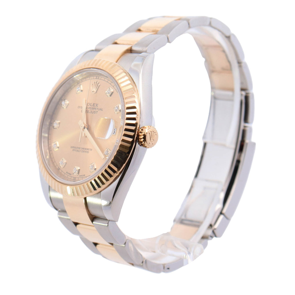 Rolex Datejust 41mm Two Tone Yellow Gold & Steel Champagne Diamond Dot Dial Watch Reference #: 126333 - Happy Jewelers Fine Jewelry Lifetime Warranty