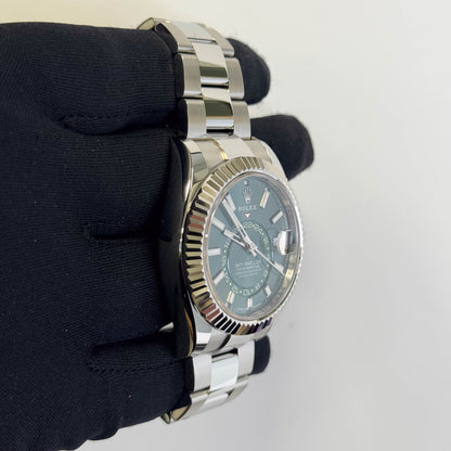 Rolex Sky-Dweller 42mm Green Dial Watch Ref# 336934