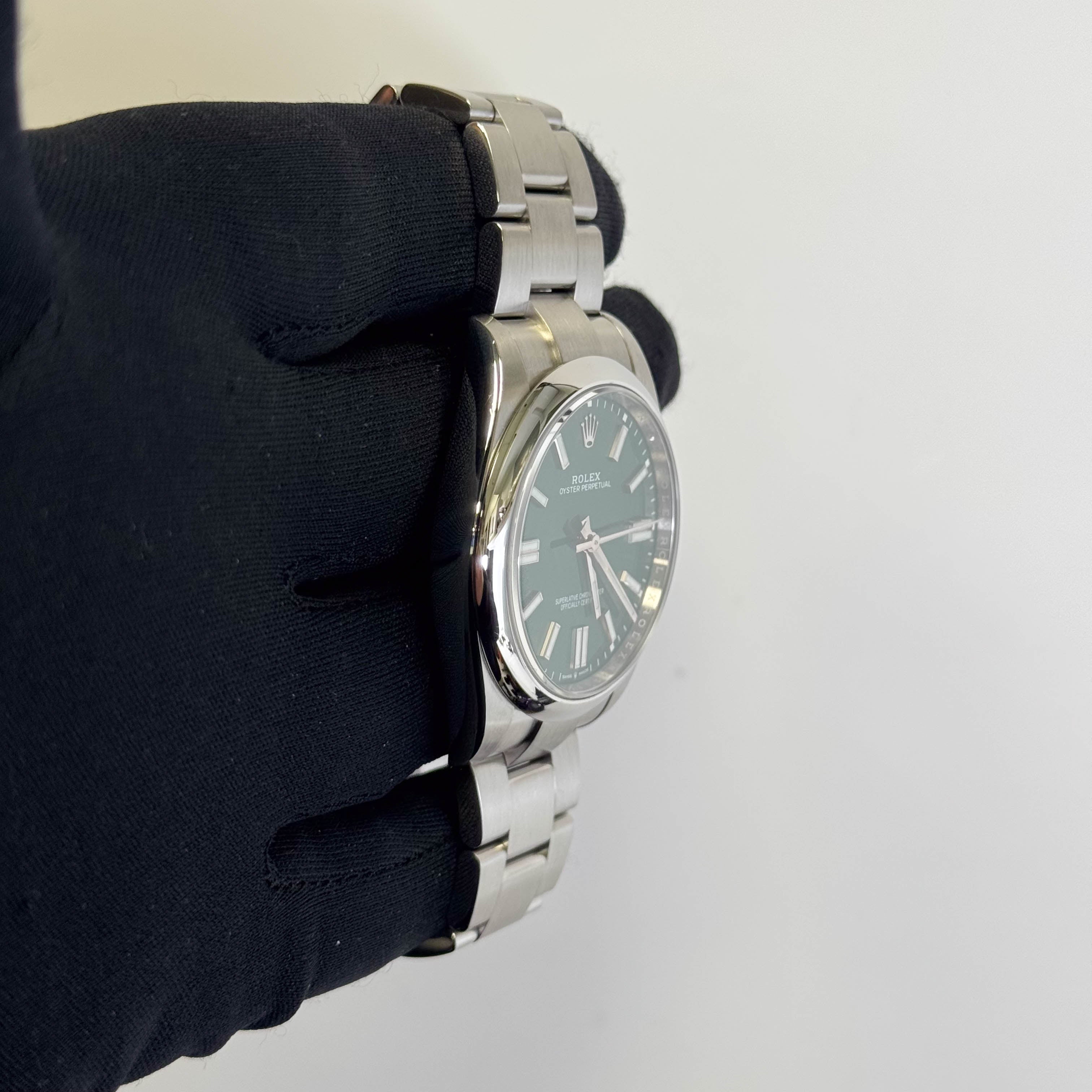 Rolex Oyster Perpetual 41mm Green Dial Watch Ref# 124300