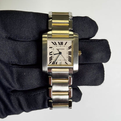 Cartier Tank Francaise 25mm Ivory Dial Ref#W51005Q4