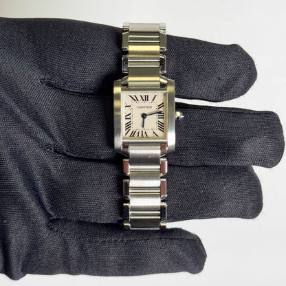 Cartier Tank 20mm Ivory Dial Watch Ref# W51008Q3