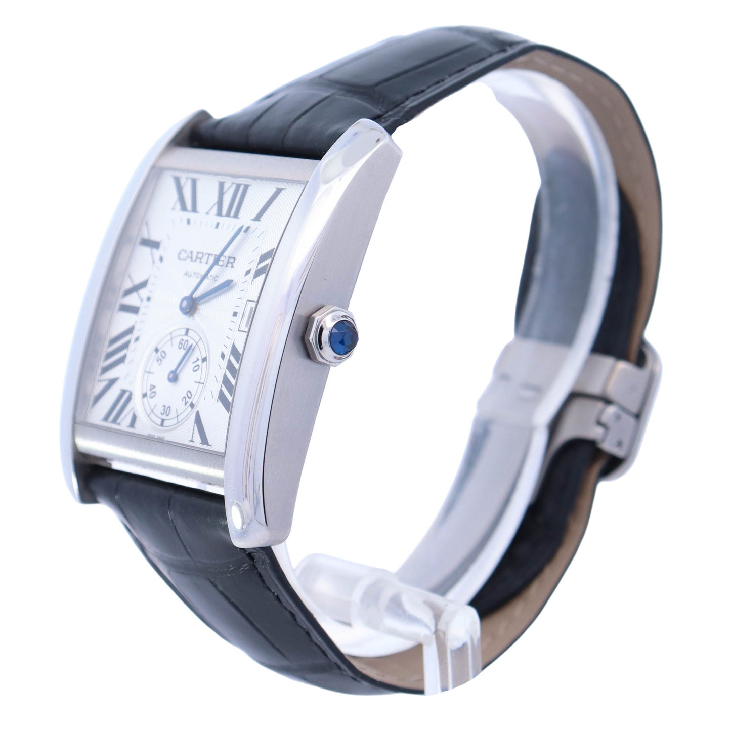 Cartier Tank MC Stainless Steel 34x44mm Silver Roman Dial Watch Reference #: W5330003 - Happy Jewelers Fine Jewelry Lifetime Warranty