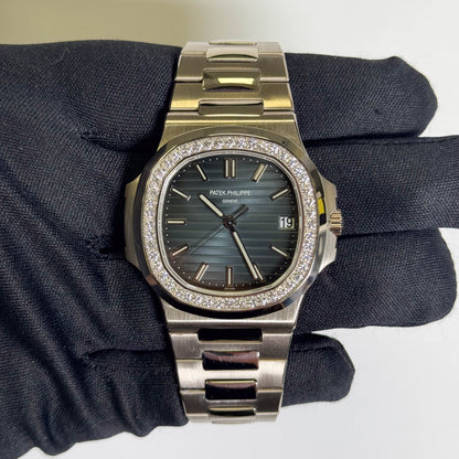 Patek Philippe Nautilus 40mm Blue Dial Watch Ref# 5713/1G-001 - Happy Jewelers Fine Jewelry Lifetime Warranty